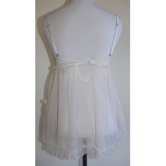 Victorias Secret Ivory Black Embroidered Babydoll - Picture 4 of 7